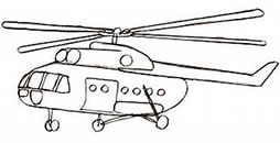рисованный вертолет